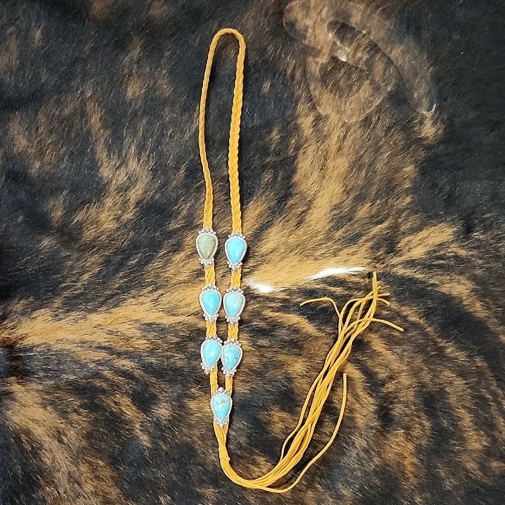 Turquoise and Gold Women's Necklace